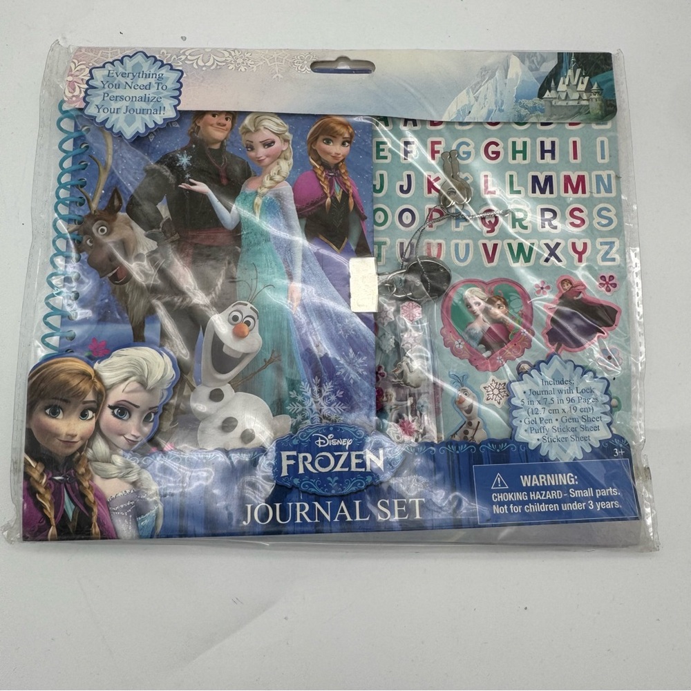 Disney Frozen Journal Set w/ Lock, Stickers & Gel Pen – Elsa Anna Olaf NEW